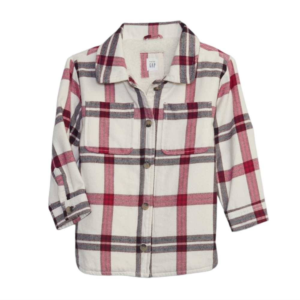 babyGap Plaid Sherpa Shirt Jacket
